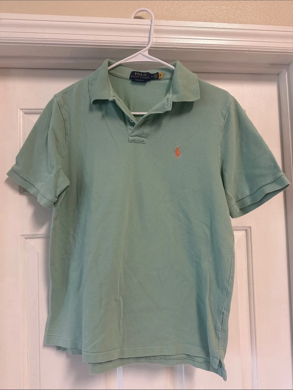 Polo by Ralph Lauren Mint Green Short-Sleeve Polo with Coral Pony